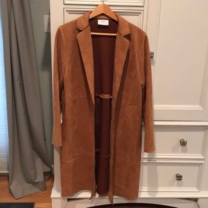 Zara ultra suede brown lightweight coat